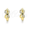 Argolla Huggie 02.210.0551.15 Oro Laminado, Diseño de Infinito, con Blanca Micro Pave, Pulido, Tono Dorado