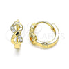Argolla Huggie 02.210.0551.15 Oro Laminado, Diseño de Infinito, con Blanca Micro Pave, Pulido, Tono Dorado