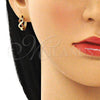 Argolla Huggie 02.210.0551.1.15 Oro Laminado, Diseño de Infinito, con Granate Micro Pave, Pulido, Tono Dorado