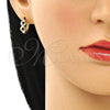 Argolla Huggie 02.210.0551.2.15 Oro Laminado, Diseño de Infinito, con Amatista Micro Pave, Pulido, Tono Dorado
