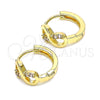 Argolla Huggie 02.210.0551.3.15 Oro Laminado, Diseño de Infinito, con Rosado Micro Pave, Pulido, Tono Dorado