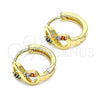 Argolla Huggie 02.210.0551.4.15 Oro Laminado, Diseño de Infinito, con Multicolor Micro Pave, Pulido, Tono Dorado