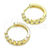 Argolla Huggie 02.210.0553.15 Oro Laminado, con Blanca Zirconia Cubica, Pulido, Tono Dorado