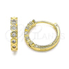 Argolla Huggie 02.210.0553.15 Oro Laminado, con Blanca Zirconia Cubica, Pulido, Tono Dorado