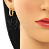 Argolla Huggie 02.210.0553.3.15 Oro Laminado, con Rosado Zirconia Cubica, Pulido, Tono Dorado