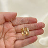 Argolla Huggie 02.210.0553.3.15 Oro Laminado, con Rosado Zirconia Cubica, Pulido, Tono Dorado