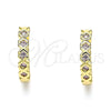 Argolla Huggie 02.210.0553.3.15 Oro Laminado, con Rosado Zirconia Cubica, Pulido, Tono Dorado