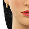 Argolla Huggie 02.210.0557.12 Oro Laminado, con Blanca Zirconia Cubica, Pulido, Tono Dorado