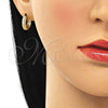 Argolla Huggie 02.210.0557.3.12 Oro Laminado, con Rosado Zirconia Cubica, Pulido, Tono Dorado