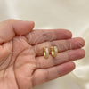 Argolla Huggie 02.210.0557.3.12 Oro Laminado, con Rosado Zirconia Cubica, Pulido, Tono Dorado
