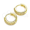 Argolla Huggie 02.210.0557.3.12 Oro Laminado, con Rosado Zirconia Cubica, Pulido, Tono Dorado
