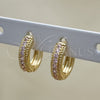 Argolla Huggie 02.210.0557.3.12 Oro Laminado, con Rosado Zirconia Cubica, Pulido, Tono Dorado