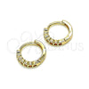 Argolla Huggie 02.210.0558.1.10 Oro Laminado, con Granate Zirconia Cubica, Pulido, Tono Dorado
