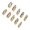 Argolla Huggie 02.210.0558.1.10 Oro Laminado, con Granate Zirconia Cubica, Pulido, Tono Dorado