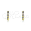 Argolla Huggie 02.210.0558.2.10 Oro Laminado, con Amatista Zirconia Cubica, Pulido, Tono Dorado