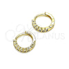 Argolla Huggie 02.210.0558.2.10 Oro Laminado, con Amatista Zirconia Cubica, Pulido, Tono Dorado