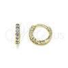Argolla Huggie 02.210.0558.2.10 Oro Laminado, con Amatista Zirconia Cubica, Pulido, Tono Dorado