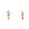 Argolla Huggie 02.210.0558.3.10 Oro Laminado, con Rosado Zirconia Cubica, Pulido, Tono Dorado