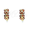 Argolla Huggie 02.210.0559.12 Oro Laminado, con Granate Zirconia Cubica, Pulido, Tono Dorado
