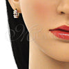Argolla Huggie 02.210.0559.2.12 Oro Laminado, con Rosado Zirconia Cubica, Pulido, Tono Dorado