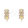 Argolla Huggie 02.210.0559.2.12 Oro Laminado, con Rosado Zirconia Cubica, Pulido, Tono Dorado
