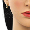 Argolla Huggie 02.210.0559.3.12 Oro Laminado, con Multicolor Zirconia Cubica, Pulido, Tono Dorado