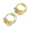 Argolla Huggie 02.210.0559.3.12 Oro Laminado, con Multicolor Zirconia Cubica, Pulido, Tono Dorado