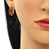 Argolla Huggie 02.210.0560.15 Oro Laminado, Diseño de Baguette, con Granate Zirconia Cubica, Pulido, Tono Dorado