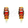 Argolla Huggie 02.210.0560.15 Oro Laminado, Diseño de Baguette, con Granate Zirconia Cubica, Pulido, Tono Dorado