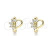 Argolla Huggie 02.210.0561.10 Oro Laminado, Diseño de Corazón, con Blanca Zirconia Cubica, Pulido, Tono Dorado
