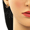 Argolla Huggie 02.210.0561.1.10 Oro Laminado, Diseño de Corazón, con Granate Zirconia Cubica, Pulido, Tono Dorado