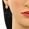 Argolla Huggie 02.210.0563.12 Oro Laminado, con Rosado Zirconia Cubica, Pulido, Tono Dorado