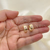 Argolla Huggie 02.210.0563.12 Oro Laminado, con Rosado Zirconia Cubica, Pulido, Tono Dorado