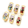 Argolla Huggie 02.210.0563.12 Oro Laminado, con Rosado Zirconia Cubica, Pulido, Tono Dorado