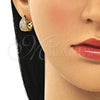 Argolla Huggie 02.210.0579.15 Oro Laminado, con Blanca Micro Pave, Pulido, Tono Dorado