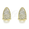 Argolla Huggie 02.210.0579.15 Oro Laminado, con Blanca Micro Pave, Pulido, Tono Dorado