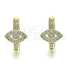 Argolla Huggie 02.210.0583.20 Oro Laminado, Diseño de Ojo Griego, con Blanca Zirconia Cubica and Blanca Micro Pave, Pulido, Tono Dorado