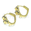 Argolla Huggie 02.210.0587.1.20 Oro Laminado, Diseño de Delfín, con Multicolor Micro Pave, Pulido, Tono Dorado
