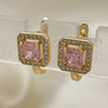 Argolla Huggie 02.210.0588.1.12 Oro Laminado, con Rosado Zirconia Cubica and Blanca Micro Pave, Pulido, Tono Dorado