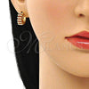Argolla Huggie 02.210.0589.12 Oro Laminado, con Granate Zirconia Cubica, Pulido, Tono Dorado