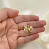 Argolla Huggie 02.210.0589.1.12 Oro Laminado, con Rosado Zirconia Cubica, Pulido, Tono Dorado