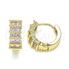 Argolla Huggie 02.210.0589.1.12 Oro Laminado, con Rosado Zirconia Cubica, Pulido, Tono Dorado