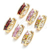 Argolla Huggie 02.210.0590.15 Oro Laminado, con Granate Zirconia Cubica, Pulido, Tono Dorado