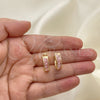 Argolla Huggie 02.210.0590.1.15 Oro Laminado, con Rosado Zirconia Cubica, Pulido, Tono Dorado