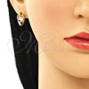Argolla Huggie 02.210.0592.12 Oro Laminado, Diseño de Corazón, con Rosado Zirconia Cubica, Pulido, Tono Dorado
