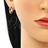 Argolla Huggie 02.210.0592.1.12 Oro Laminado, Diseño de Corazón, con Granate Zirconia Cubica, Pulido, Tono Dorado
