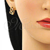 Argolla Huggie 02.210.0593.1.12 Oro Laminado, Diseño de Corazón, con Granate Micro Pave, Pulido, Tono Dorado