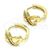 Argolla Huggie 02.210.0593.1.12 Oro Laminado, Diseño de Corazón, con Granate Micro Pave, Pulido, Tono Dorado