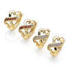 Argolla Huggie 02.210.0593.1.12 Oro Laminado, Diseño de Corazón, con Granate Micro Pave, Pulido, Tono Dorado