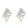 Argolla Huggie 02.210.0594.15 Oro Laminado, Diseño de Baguette, con Blanca Zirconia Cubica, Pulido, Tono Dorado